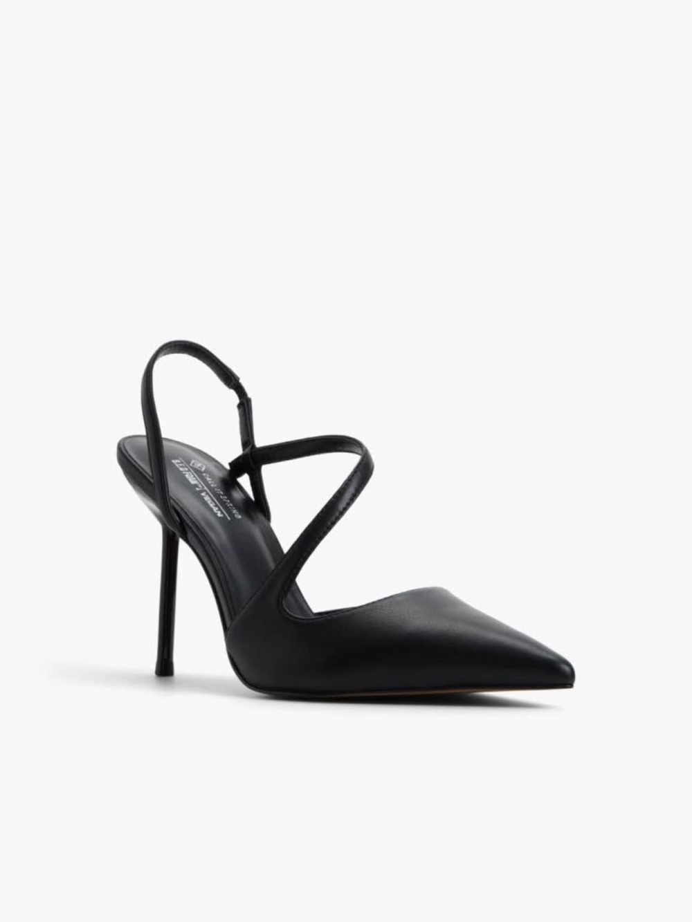 Call It Spring Black Pointed Slingback Heels with Crisscross Strap - Picture 3 of 3